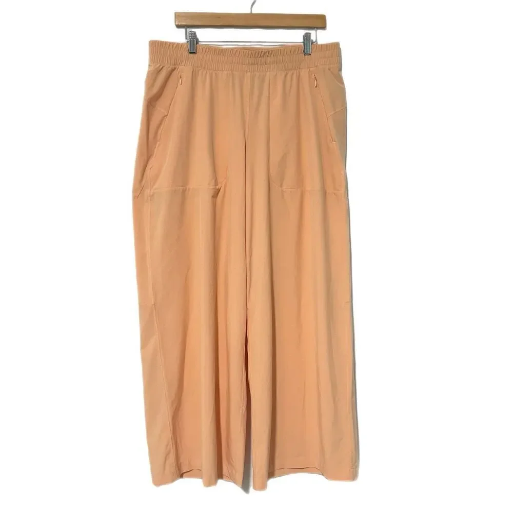 Lululemon Swift Mid-Rise Wide-Leg Pant Women's 14 Peach Bellini Athleisure EUC